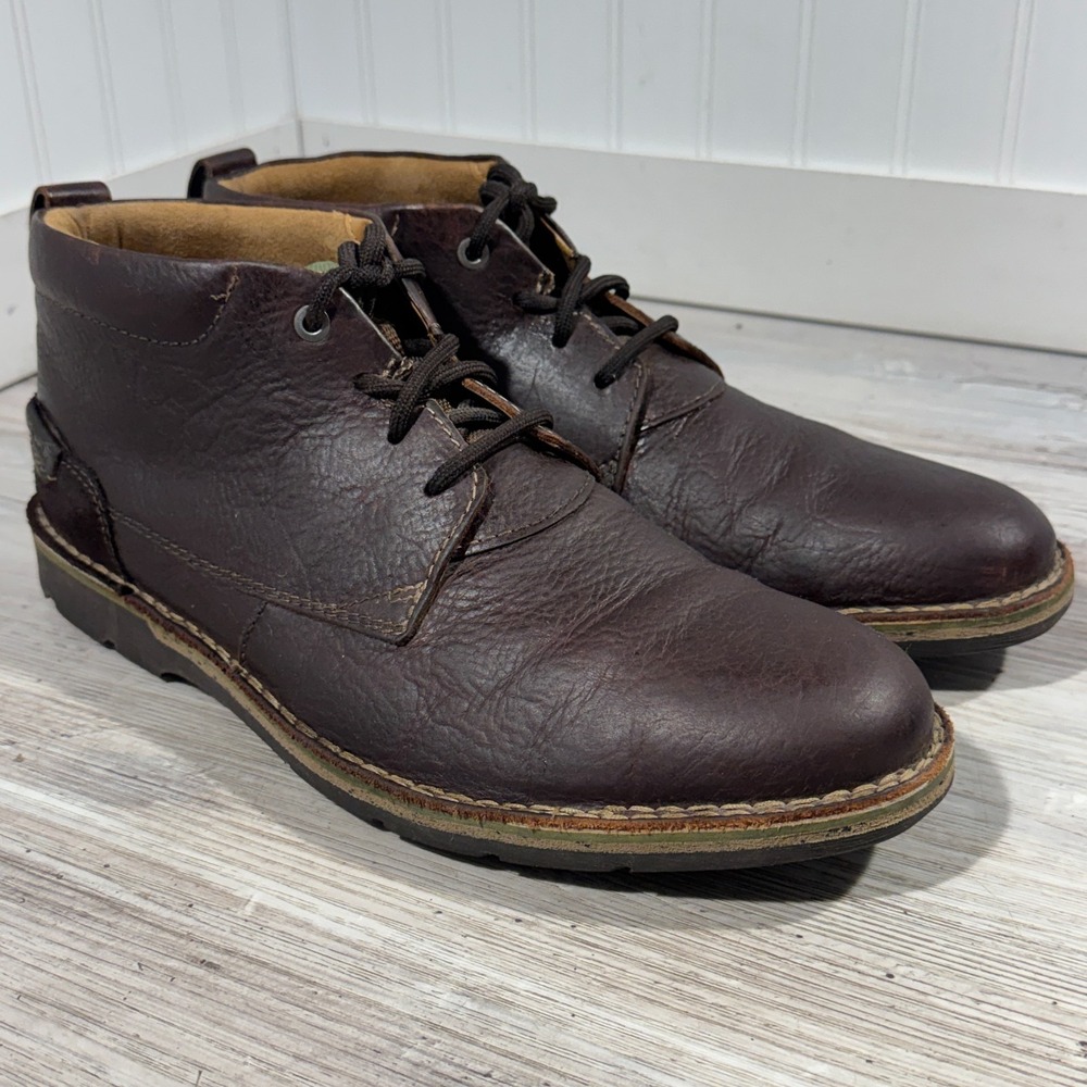 Clarks Men's Edgewick Mid Low Brown Leather Chukka Boots Size 12 M EUC